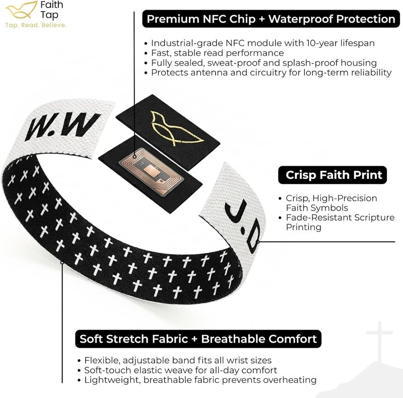 TLOEP Bible Verse Bracelets – Tap to Read Scripture via Phone, Jesus Bracelets for Men,Women, Teens, Gifts for Christians, Christmas Gifts for Teens - Image 4